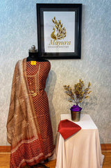 Semi Tussar Maroon top