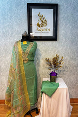 Pure organza v neck zardosi Salwar Material