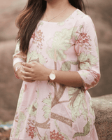 Blush Bloom Cotton Dress – Pastel Floral Kurti