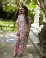 Blush Garden Kurti Set – Rose Bloom Edition