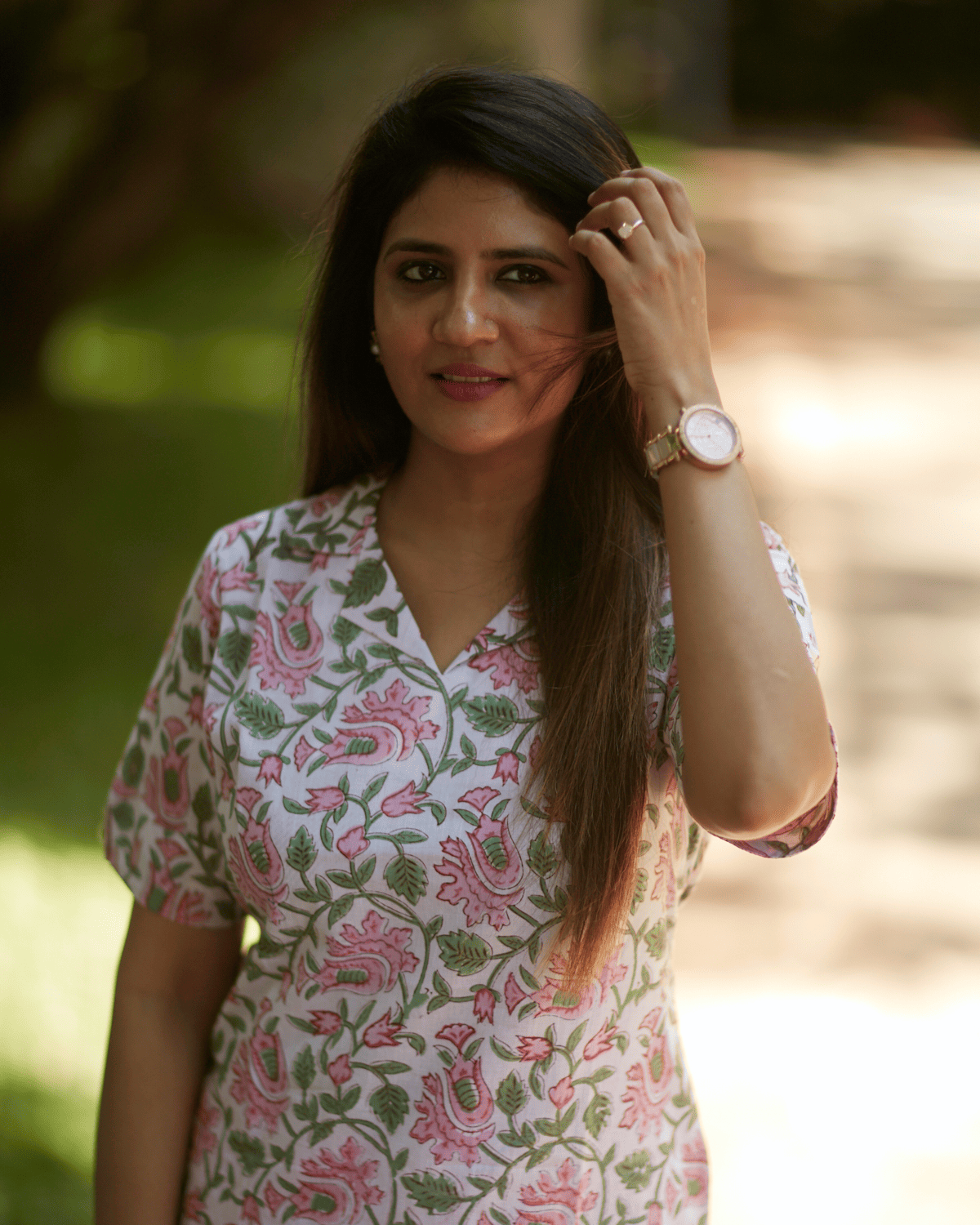 Blush Garden Kurti Set – Rose Bloom Edition