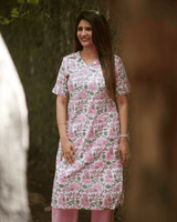 Blush Garden Kurti Set – Rose Bloom Edition