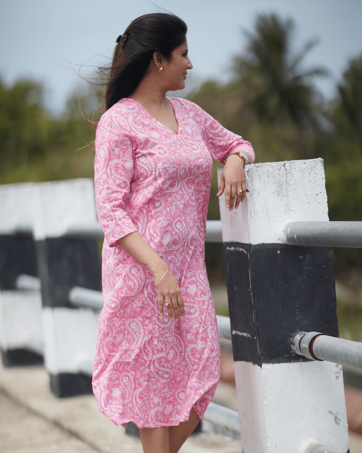 Jaipur Cotton Kurta  – Paisley Pink