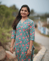 Green-Red Floral Kurti
