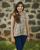 Cocoa Cream Floral Sleeveless Top