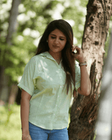 Mild Green Striped Cotton Shirt