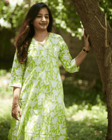 Lime Leaf Cotton Kurti Set