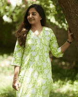 Lime Leaf Cotton Kurti Set