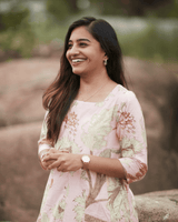 Blush Bloom Cotton Dress – Pastel Floral Kurti