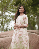 Blush Bloom Cotton Dress – Pastel Floral Kurti