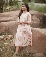 Blush Bloom Cotton Dress – Pastel Floral Kurti