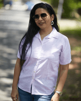 Pink Mist Striped Cotton Shirt