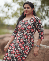 Jaipur Floral Handblock Kali Kurta