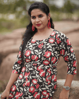 Jaipur Floral Handblock Kali Kurta