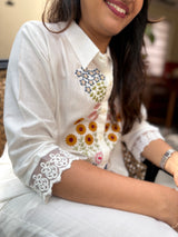 White Embroidered Co-ord Set