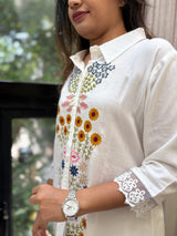 White Embroidered Co-ord Set
