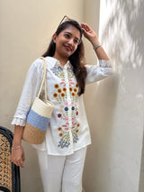 White Embroidered Co-ord Set