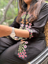 Black Embroidered Co-ord Set