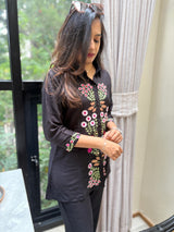 Black Embroidered Co-ord Set