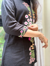 Black Embroidered Co-ord Set