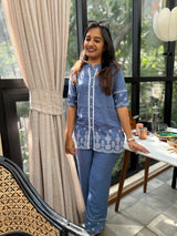Blue Embroidered Co-Cord Set