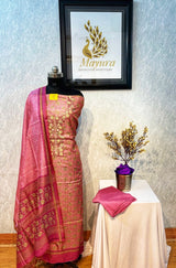 Semi Tussar Pink top fabric
