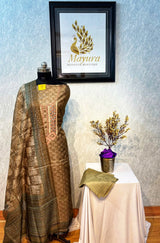 Semi Tussar grey Salwar Material