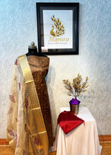 Brown raw silk salwar material